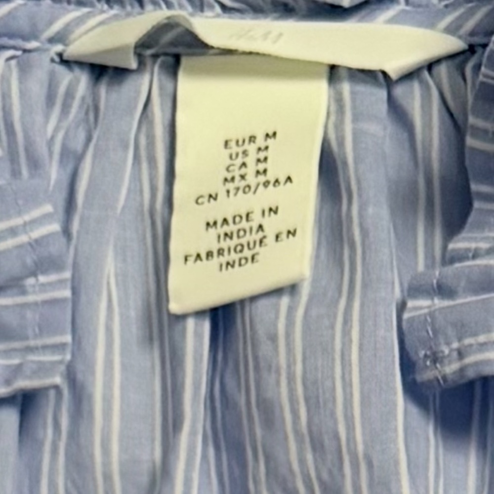 H&M Light Blue Ruffle Sleeve Blouse - Picture 3 of 3